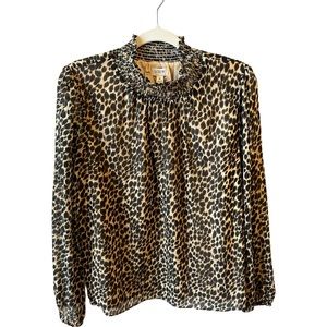 NWOT J.Crew Leopard Blouse. Size Medium.